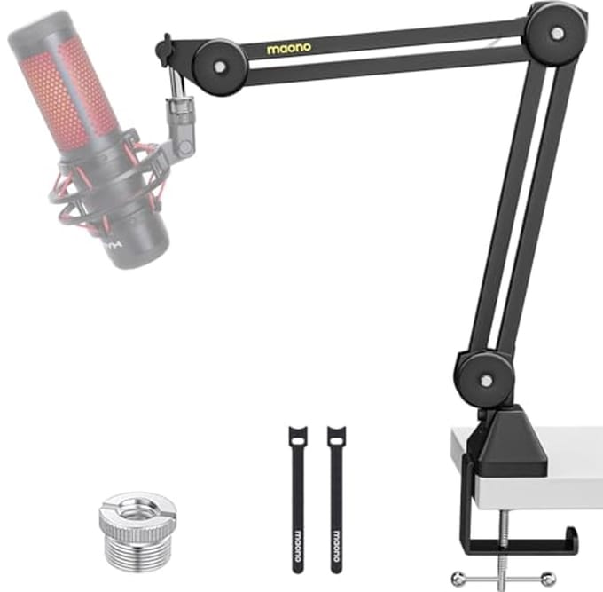 Verstelbare Microfoon Boomarm - Stabiele Metalen Ophangstandaard voor Podcasting, Streaming en Gaming