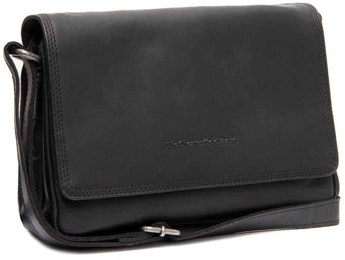 Chesterfield Forano Washed Waxed Pull Up Schoudertas - Zwart