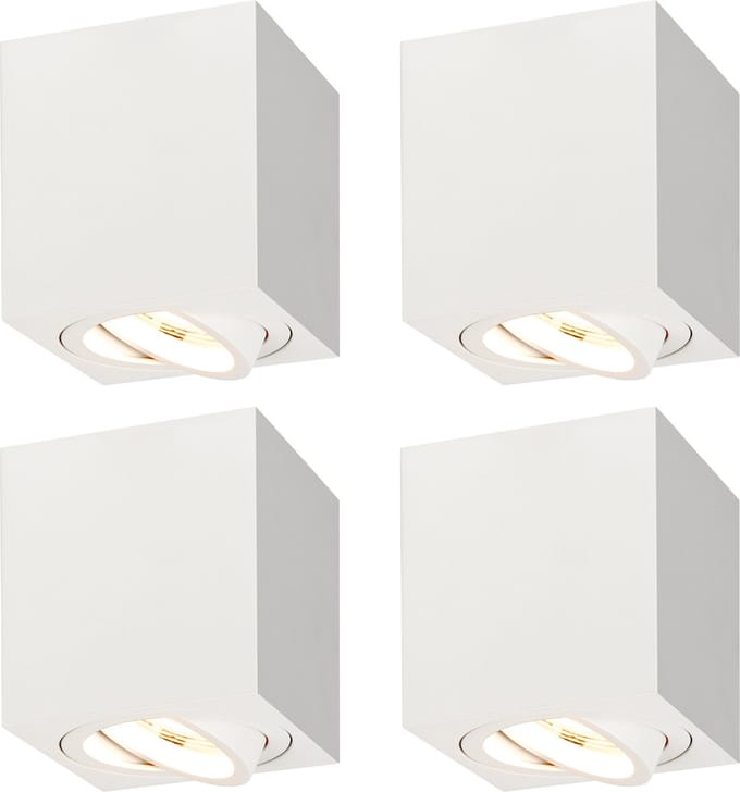 Ledvion - 4X LED Opbouwspots - Dimbaar - 3W - 2700K - Wit