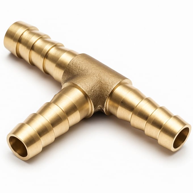 Partner - Pneumatisch T-Stuk Koppeling - Messing - 8mm - Corrosiebestendig