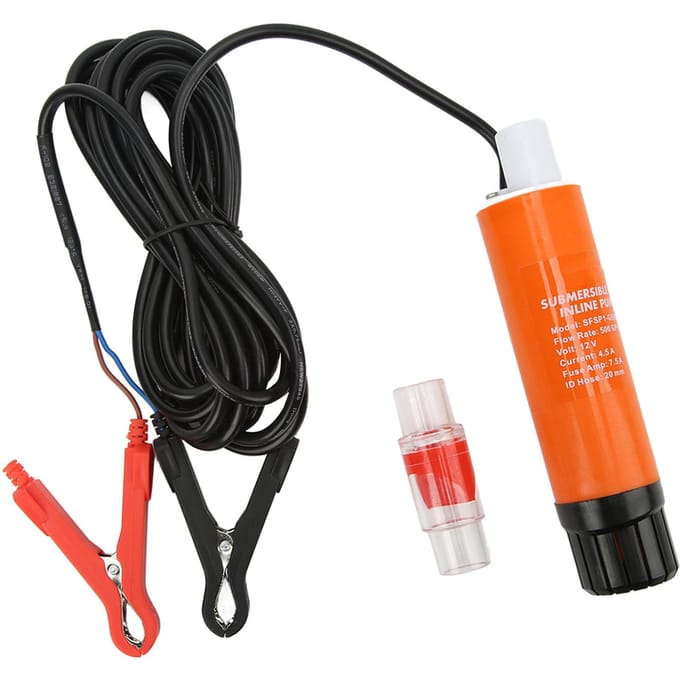 12V 20mm Boot Lenspomp 500GPH Draagbaar Compact Laag Geluidsniveau Inline Dompelpomp voor Camper Jacht Marine