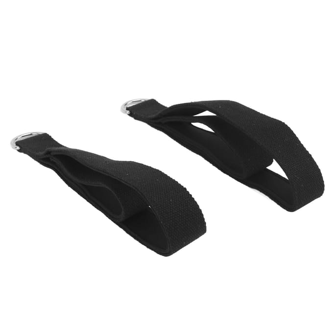 2 Stuks Pilates Riemen Anti-Slip Praktische Pilates Dubbele Lus Riemen voor Thuis Gym Workout black
