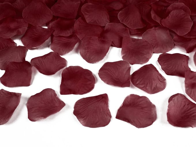 Partydeco - Luxe rozenblaadjes Bordeauxrood 500 stuks