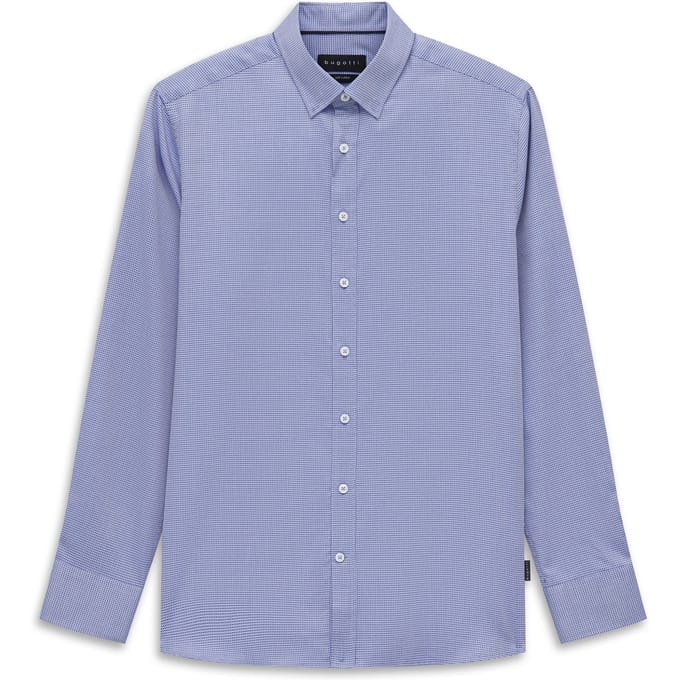 Bugatti Herren Vrijetijdshemd van katoen met patroon en under-button-down-kraag