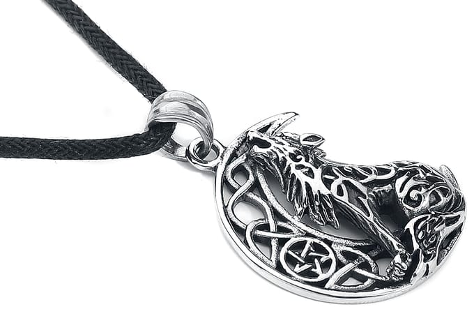 etNox - Gothic Halsketting - Howling Wolf - voor Vrouwen - zilverkleurig
