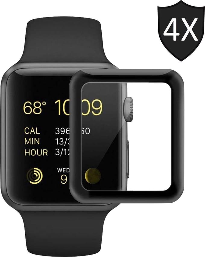 4x Screenprotector geschikt voor Apple Watch 44mm Series 4 - FullGuard Screen Protector