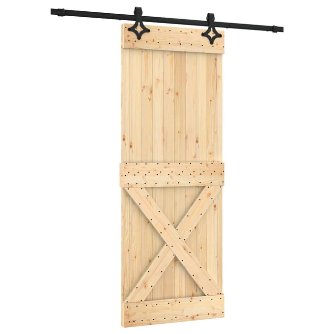 vidaXL - Schuifdeur - 80 - x - 210 - cm - Massief - Pine - Hout - (Onbehandeld)