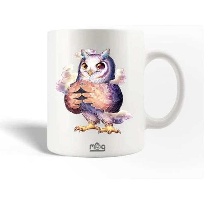 Mug en Céramique - MANIACASE - Barn Owl - 30cl - Compatible Lave-Vaisselle - Blanc