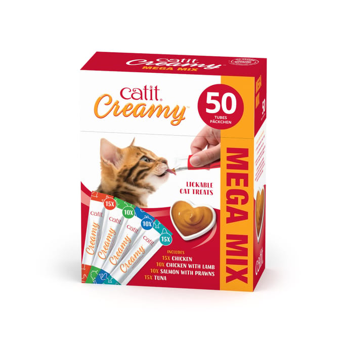 50x10g Catit Creamy Mix (4 soorten) kattensnacks