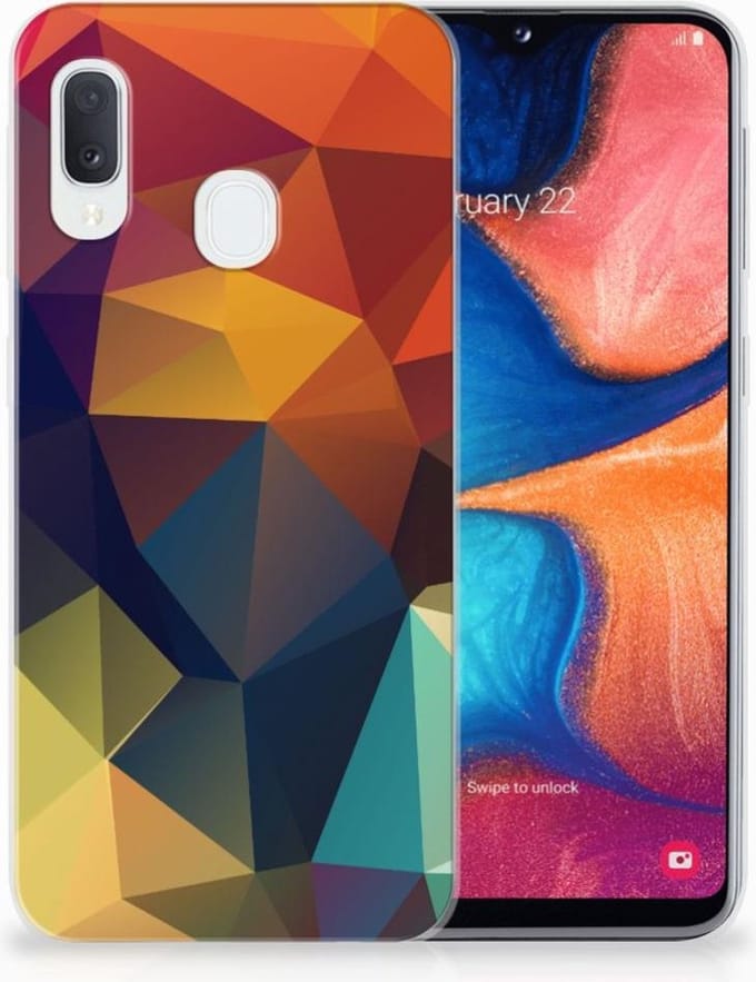 Samsung Galaxy A20e TPU Hoesje Polygon Color