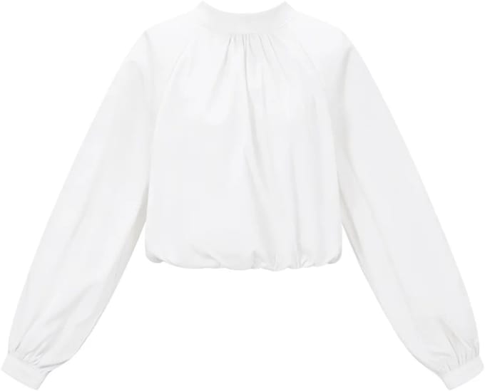 Blouse open rug wit - Maat L