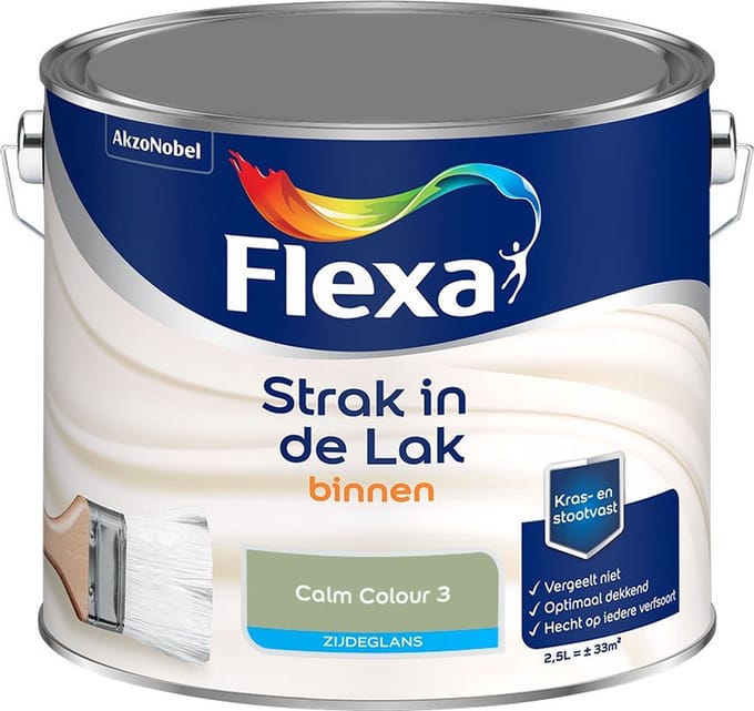 Flexa - Strak In De Lak Binnenlak Zijdeglans - Calm Colour 3 - Mengverf - 2,5 L