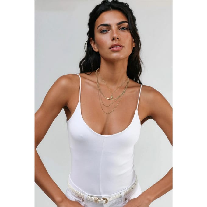 Slim Fit Geribde V-hals Blouse