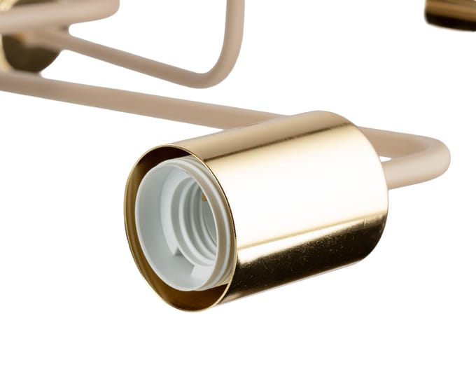 HowHomely Onyx Serie - Plafondlamp - Beige - 6xE27 - Galvanisch Goud