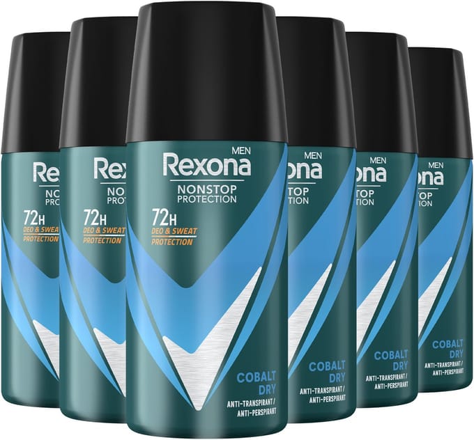 Rexona Men Mini - Anti-Transpirant Spray - Advanced Protection - Cobalt Dry - 6 x 35 ml - Reisverpakking