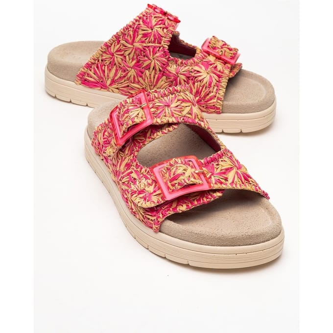 Milana Leer Double‑Strap Sandaal (Women)