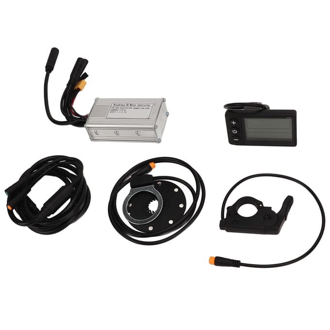 DC24V 36V 48V Elektrische Fiets Conversie Kit met 17A 3 Modi Borstelloze Controller S866 Paneel Elektrische Fiets Duim gray
