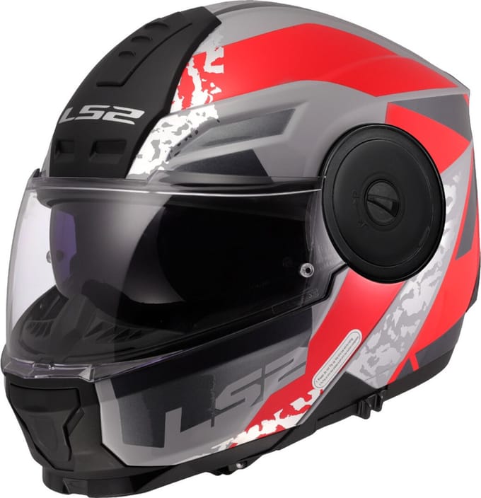 LS2 FF902 Scope II Oxyd Grijs Rood 06 Systeemhelm - Maat XL - Helm