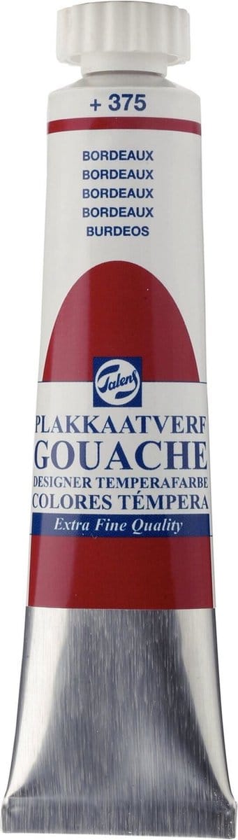 Plakkaatverf - 375 Bordeaux - Gouache extra fine - Talens - 20 ml