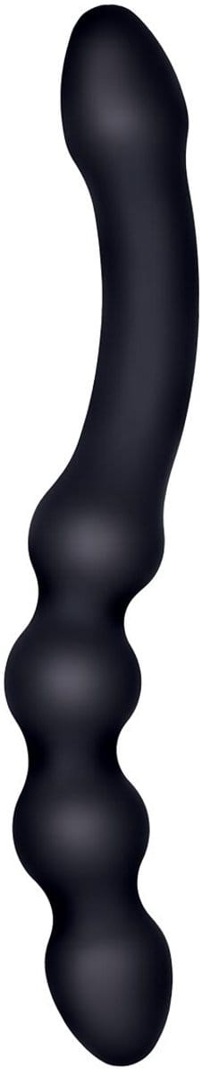 NMC 9.5 inch siliconen dubbel plug - Zwart - 21.6 cm