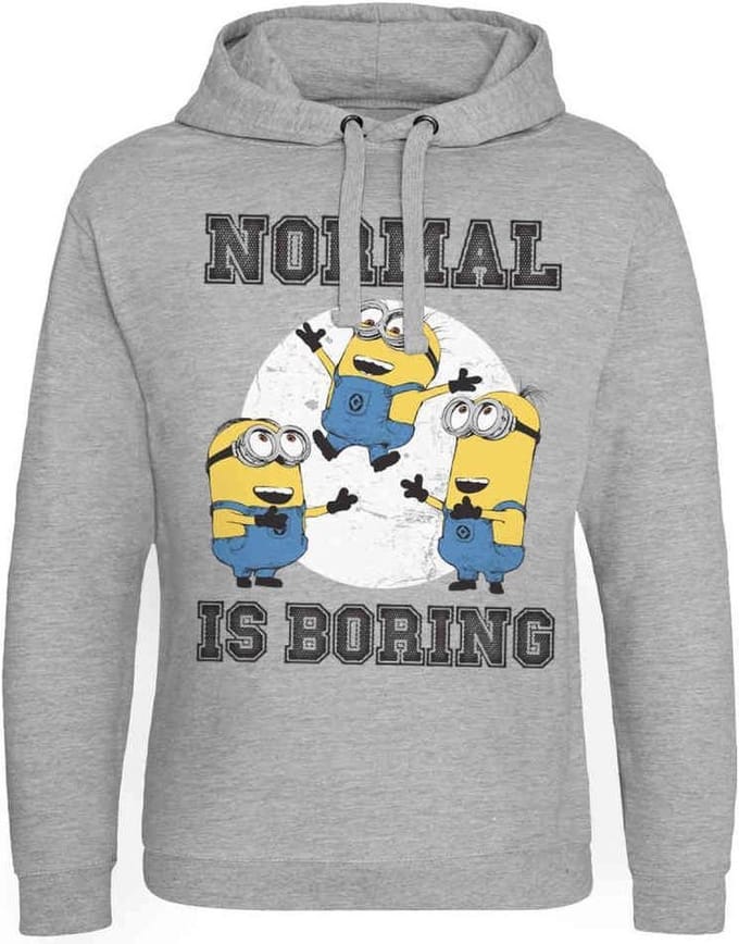 Minions Hoodie/trui -M- Normal Life Is Boring Grijs