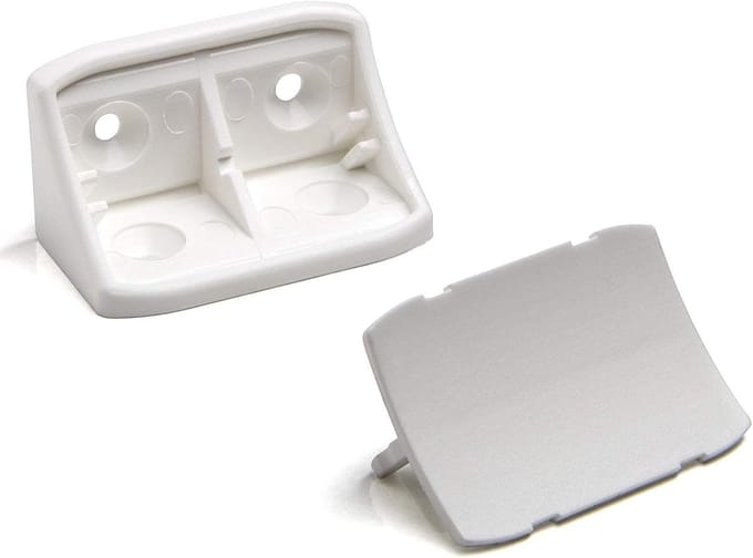 100 Stuk Hoekverbinder 24 x 24 x 44 mm met Afdekking - Wit
