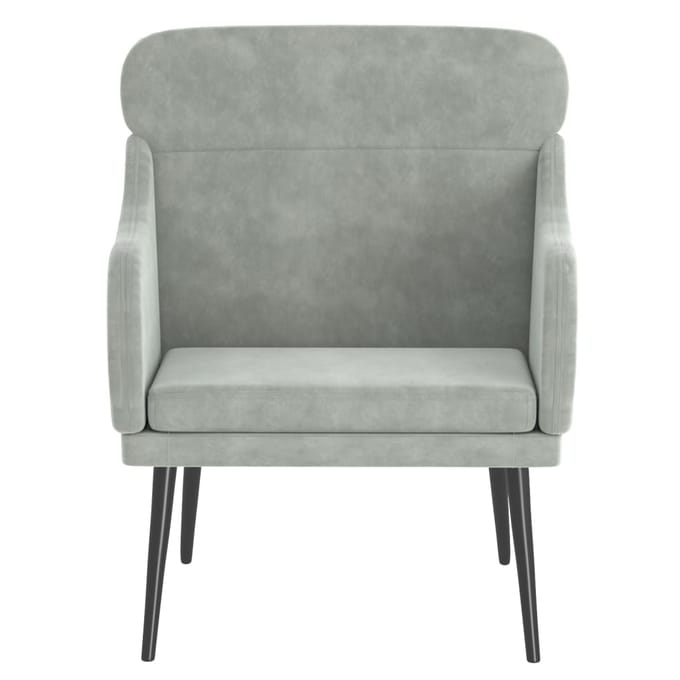 vidaXL - Fauteuil - 63x76x80 - cm - fluweel - lichtgrijs