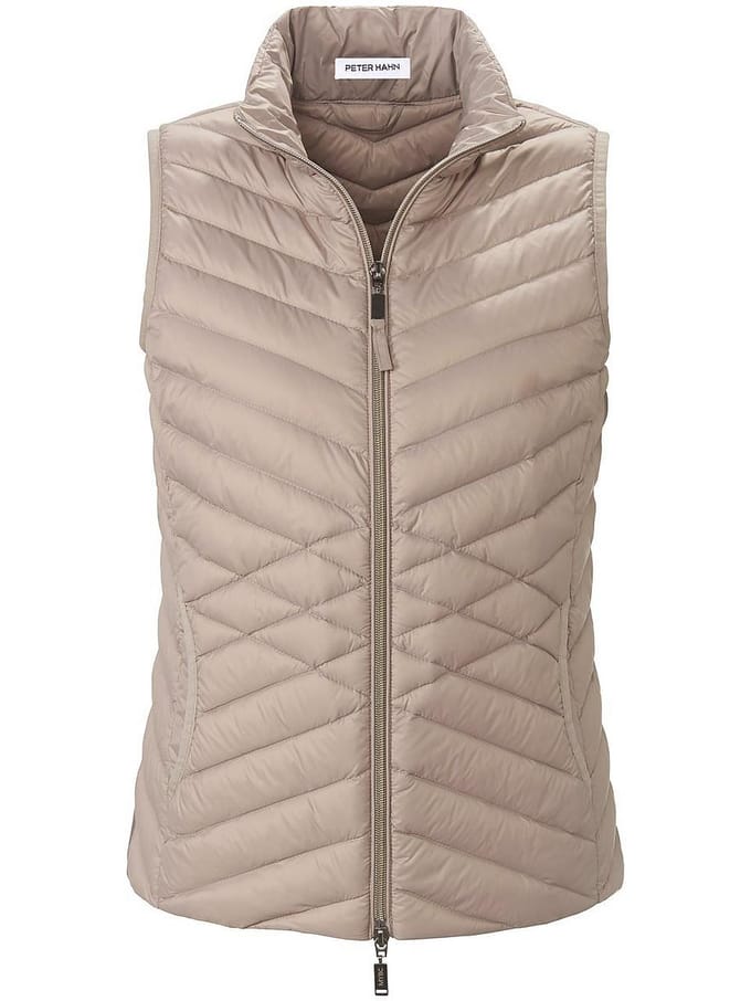 Donzen bodywarmer deelbare ritssluiting Van Peter Hahn beige