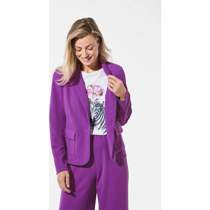 Jersey blazer - aubergine - Gr. 50 van Goldner Fashion
