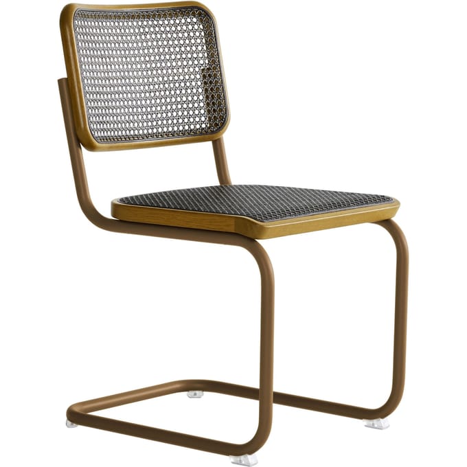 Thonet S 32 V Stoel donker gemêleerd - amber