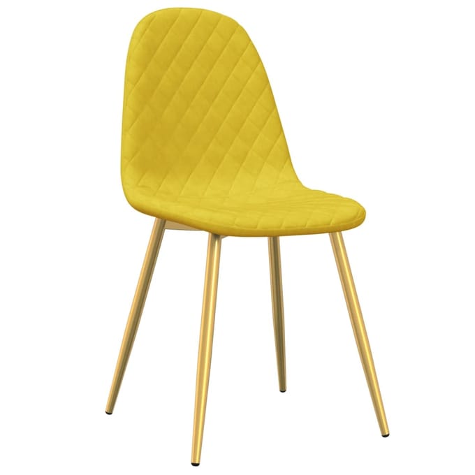 vidaXL - Eetkamerstoelen - 4 - st - fluweel - mosterdgeel