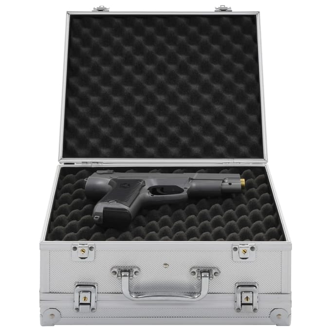 vidaXL Wapenkoffer aluminium ABS zilverkleurig