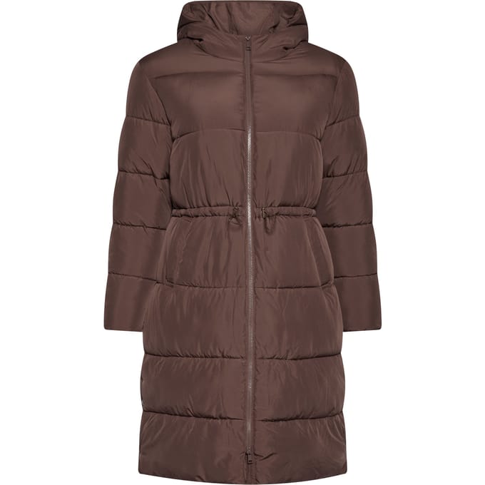 Yours Bruine Lange Pufferjas Size 42