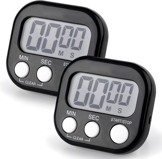 Digitale Keukentimer met Alarm en Magnetische Bevestiging – Stopwatch en Countdown Timer voor Koken, Studeren en Training (Zwart)