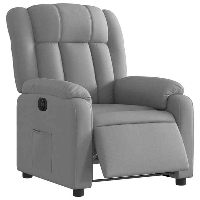 vidaXL - Fauteuil - elektrisch - verstelbaar - stof - lichtgrijs
