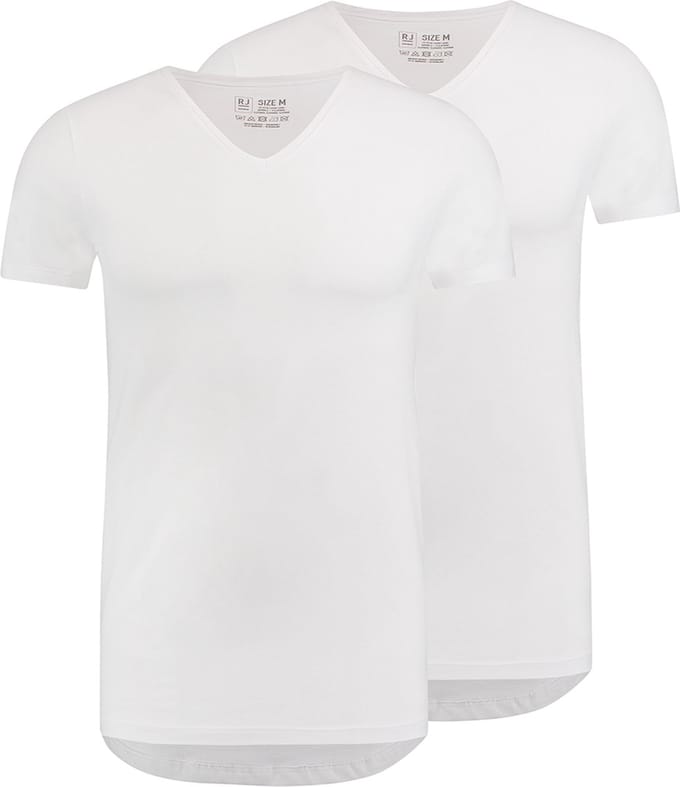 RJ Everyday 2-Pack Den Bosch T-Shirt Regular V-Hals Wit XL
