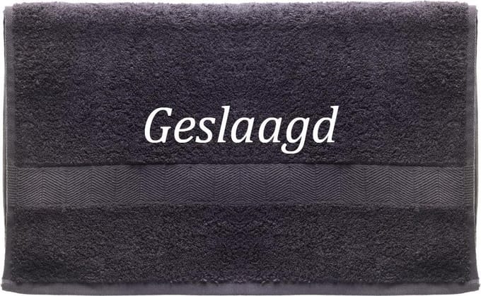 Handdoek - Geslaagd - 100x50cm - Grijs