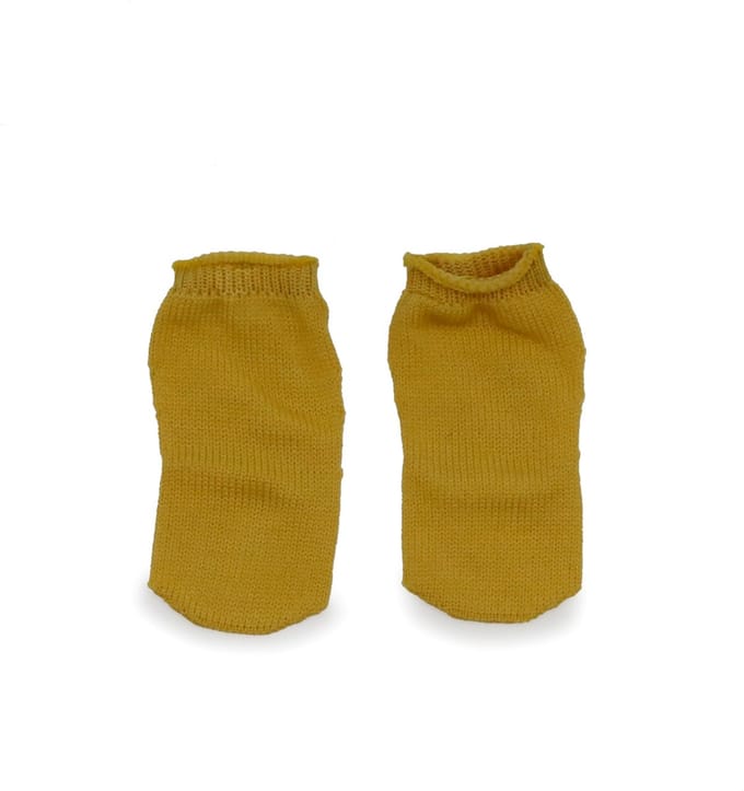 Asi poppenkleding sokken okergeel - pop accessoires polyester.