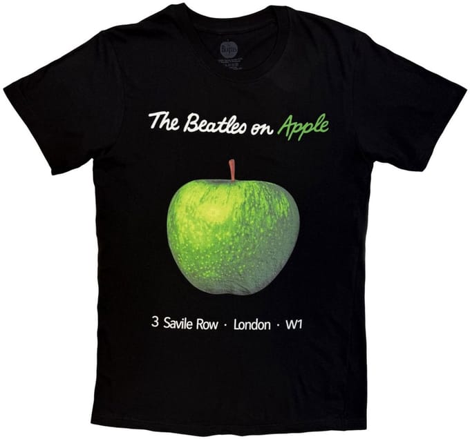 The Beatles - On Apple Heren Tshirt - M - Zwart