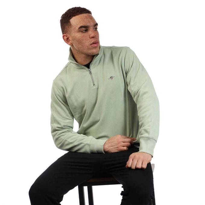 Gant Heren Half Ritssweatshirt (Groen)