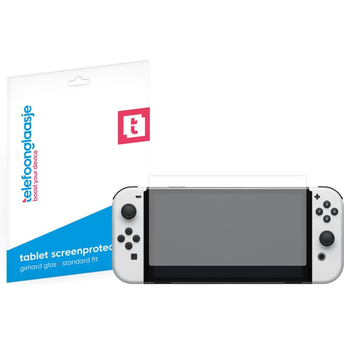 Telefoonglaasje Screenprotector Nintendo Switch OLED - Case Friendly - Gehard Glas Screenprotectors Geschikt voor Nintendo Switch OLED