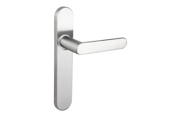 Lavuzo deurkruk Novara RVS met afgerond schild | Per set | Deurklink met schild