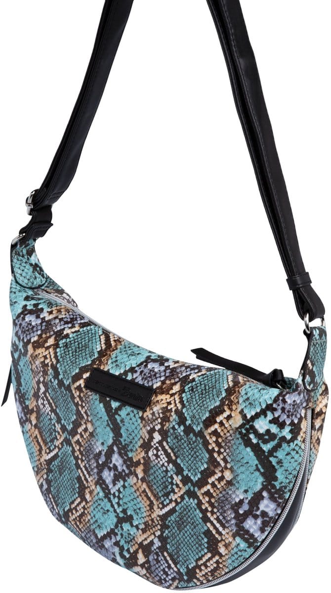 TOM TAILOR Schoudertas Cancun Crossbag Snake Beige Turquoise Veelkleurig