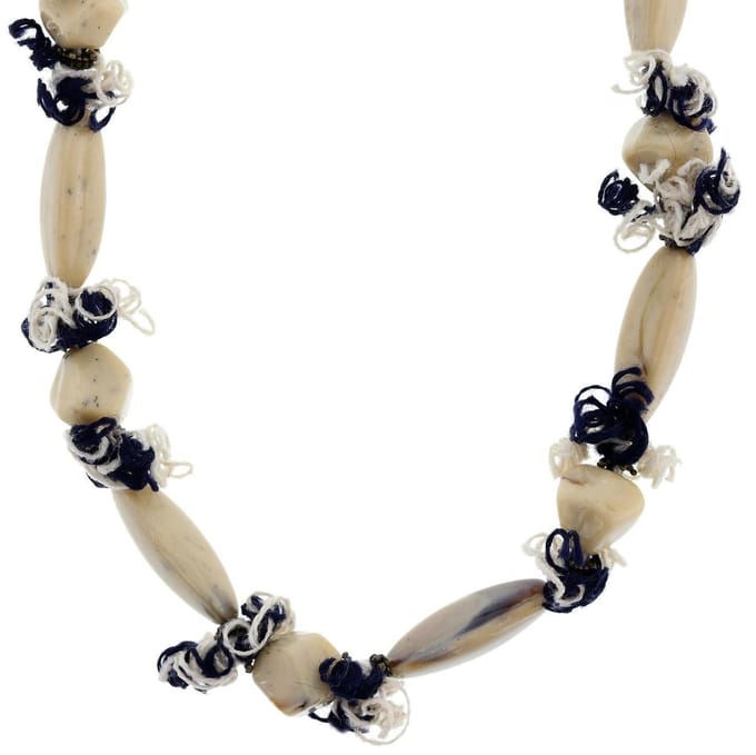 Behave - Lange ketting met beige stenen - 116 cm
