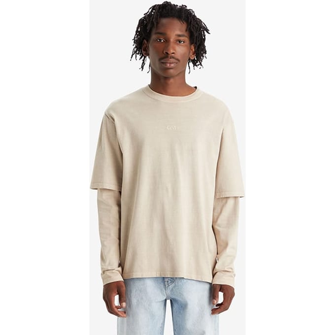Levi's Ls Long-sleeved T-shirt Beige Größe: S | Longsleeves Outlet | Herren | Braun