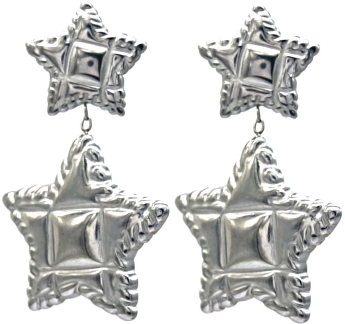 Oorbellen Ster - RVS - 3,5 cm - Zilverkleurig