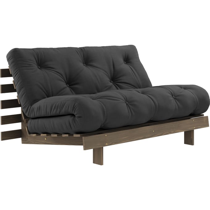 Karup Slaapbank Roots 140 - 734 Dark Grey - 106 carob brown lacquered