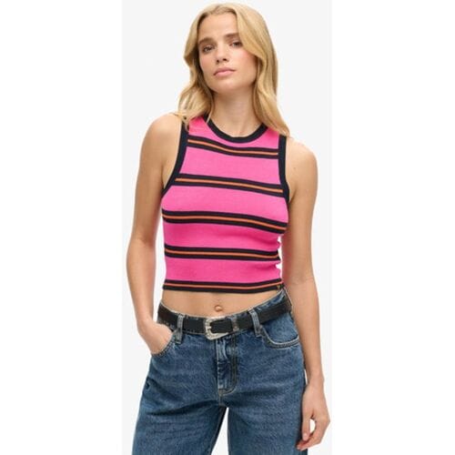 Superdry Fijngebreide Tanktop Roze Grootte: 42