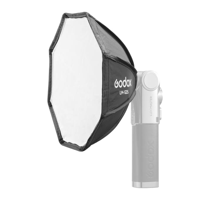 Mini diffuseur octogonal Softbox Godox LM-S25 compatible avec le flash d'appareil photo rétro Godox Lux Master gray