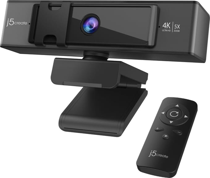 j5create JVCU435-N USB 4K Ultra HD Webcam met 5x Digital Zoom Afstandsbediening